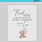Thank You for Showering Baby with Love Baby Shower Sign, Bear with White Balloons, Boy Girl Baby Shower Sprinkle, Template Download Templett