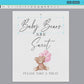 Babies Are Sweet Please Take a Treat Baby Shower Favors Sign, Bear with Pink Balloons, Girl Baby Shower, Baby Sprinkle, Template Download