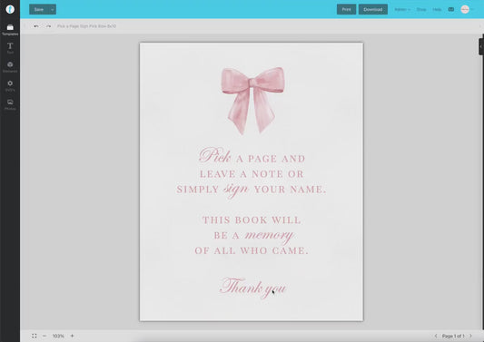 Bow Guest Book Baby Shower Sign, Pick a Page, Pink Bow Girl Baby Sprinkle, First Birthday, Editable Template Digital Download TEMPLETT