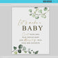 Lets Make a Baby Game Sign . Play Dough Baby . Boy Girl Neutral Shower . Greenery Gold . PRINTABLE Editable Template Download Templett G2-T