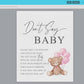 Dont Say Baby Baby Shower Game Sign, Teddy Bear with Pink Balloons, Girl Baby Shower, Baby Sprinkle,  We Can Bearly Wait, Template Download