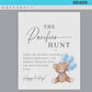 Pacifier Hunt Baby Shower Game Sign, Teddy Bear with Pink Balloons, Girl Baby Shower, Baby Sprinkle,  We Can Bearly Wait, Template Download