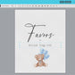 Favors Printable Baby Shower Sign, Teddy Bear with Blue Balloons, Boy Baby Shower, We Can Bearly Wait, Template Download Templett