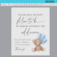 Help the Busy Mom to Be Addressee Baby Shower Envelope Sign, Bear with Blue Balloons, Boy Baby Shower, Baby Sprinkle, Template Download
