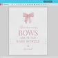 Guess How Many Bows in the Bottle Pink Bow Baby Shower, Bow Counting Guess Game, Girl Baby, Editable Template Digital Download TEMPLETT