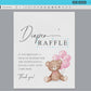 Diaper Raffle Baby Shower Game Sign + Cards, Teddy Bear Girl with Pink Balloons, Couples Shower, Baby Sprinkle, Template Download Templett