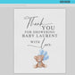 Thank You for Showering Baby with Love Baby Shower Sign, Bear with Blue Balloons, Boy Baby Shower, Baby Sprinkle, Template Download Templett