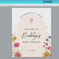 Baby Shower Welcome Sign Template . Wildflowers Girl Baby Shower . PRINTABLE Editable Poster . Instant Download Templett
