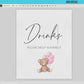 Bear Bundle of 20+ Baby Shower Signs . Teddy with Pink Balloons, Girl Baby Shower, We Can Bearly Wait, Editable Template Download Templett
