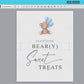 Enjoy Some Beary Sweet Treats Baby Shower Printable Sign, Boy Bear with Blue Balloons, Baby Shower, Sprinkle, Template Download Templett