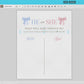He or She What Will Baby Be, Gender Guess Sign, Pink and Blue Bow Baby Gender Neutral, Gender Reveal Game, Template Download TEMPLETT
