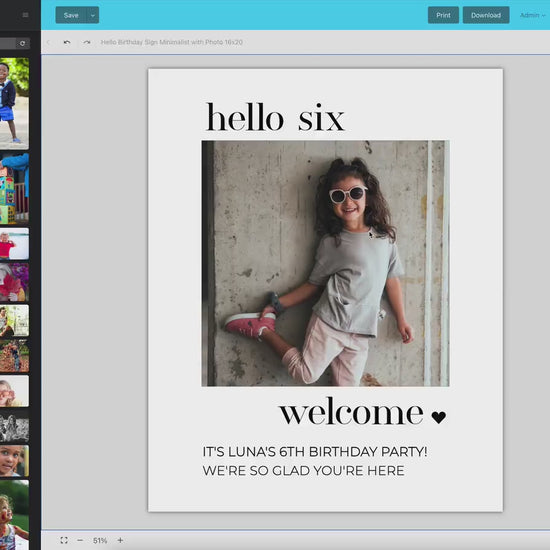 Kids Birthday Welcome Sign, Hello Photo Sign, Boy or Girl First Second Third Fourth Fifth, Editable Template Digital Download TEMPLETT