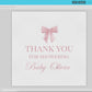 Thank You Favor Tags Pink Bow Template, Tags Stickers Labels, Baby Shower Sprinkle, Bridal Shower, Personalized Editable PRINTABLE Templett