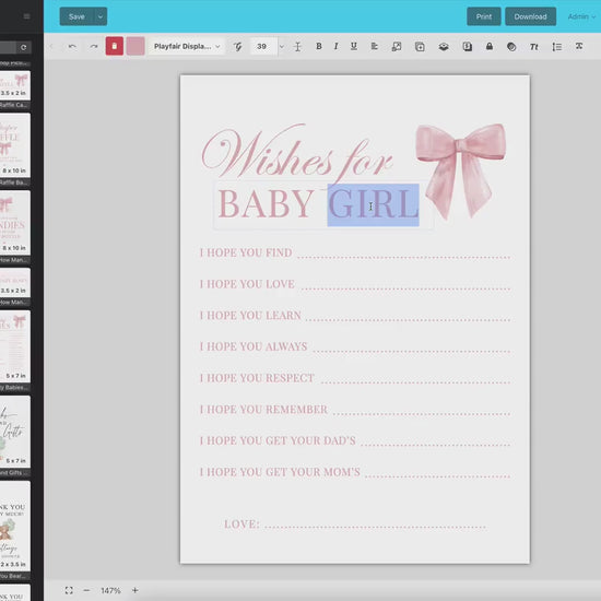 Pink Bow Baby Shower Bundle of 30+ Baby Shower Games, Girl Baby Shower Sprinkle, Bow Theme, Editable Template Download Templett