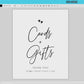 Cards and Gifts Sign Editable Template . Wedding Engagement Party Bridal Baby Shower . Minimalist PRINTABLE Instant Download Templett M2-T
