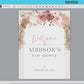 Baby Shower Welcome Sign Personalized Template . Pink Boho Pampas . PRINTABLE Editable Welcome Poster . Instant Download Templett Template