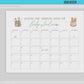 Guess the Arrival Date Calendar Game, Boho Gender Reveal, Guess Birth Date, Boy Girl Neutral Baby Shower, Template Download TEMPLETT GR2-T