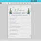 Who Said it Mommy or Daddy Winter Snowflakes with Trees Baby Shower Printable Game . Editable Template . Instant Download Templett
