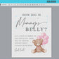 How Big is Mommys Belly Printable Sign + Cards, Teddy Bear with Pink Balloons, Girl Baby Shower, Can Bearly Wait, Template Download Templatt