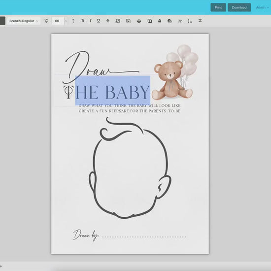 Bear Bundle of 20+ Baby Shower Games . Teddy with White Balloons, Boy Girl Sprinkle, We Can Bearly Wait, Editable Template Download Templett