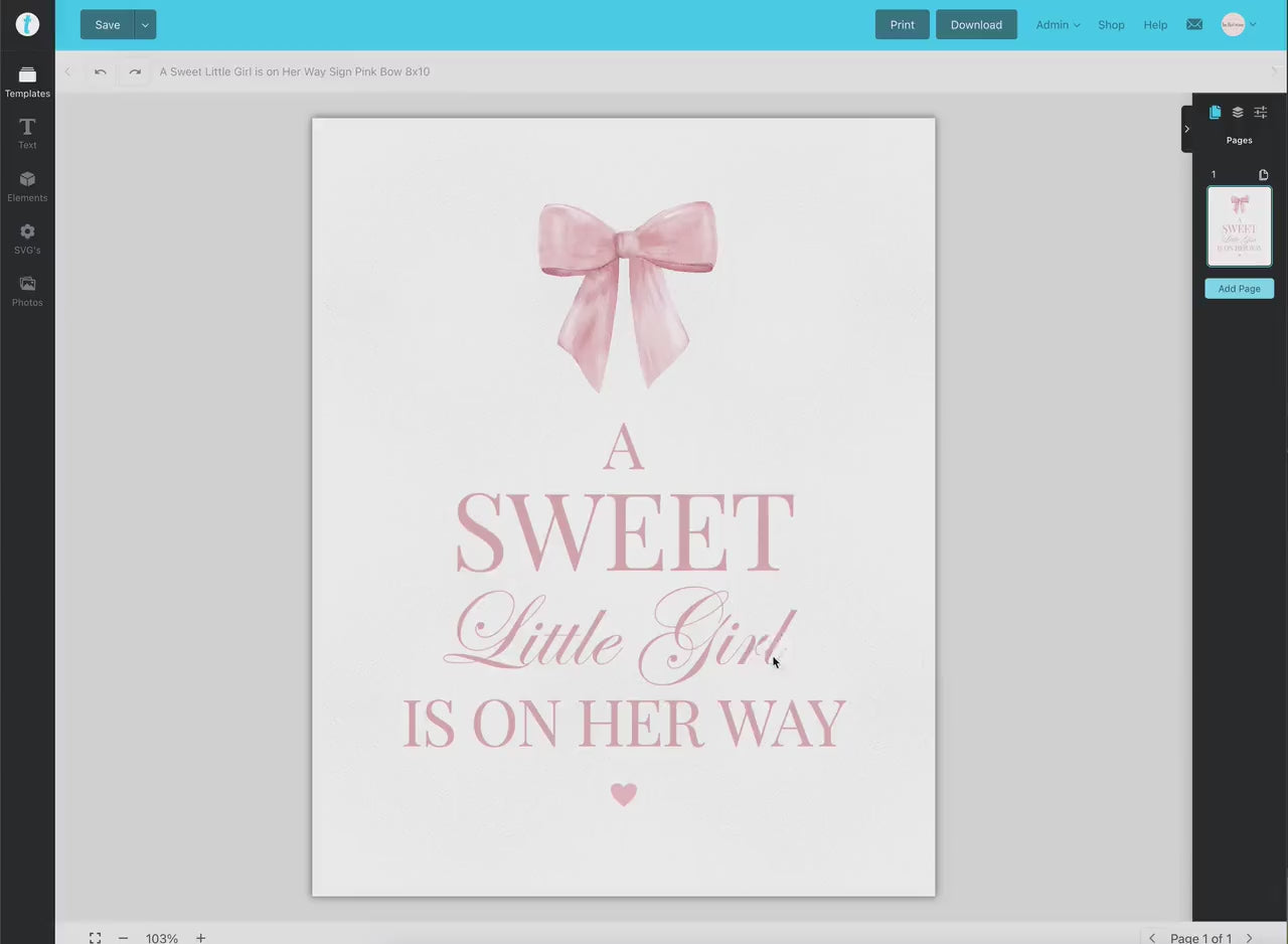 A Sweet Little Girl is on Her Way Pink Bow Baby Shower, Welcome Favors Sign, Girl Baby Sprinkle, Editable Template Digital Download TEMPLETT