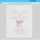 Make a Bow for Baby Pink Bow Baby Shower, Bow Making Station Sign, Girl Baby Sprinkle, Editable Template Digital Download TEMPLETT