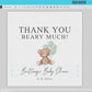Bear Baby Shower Thank You Favor Tags Template . Sage Green Balloons Tag Sticker Label . Personalized Editable PRINTABLE Templett Download