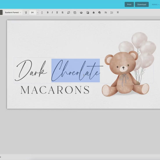Bear Food Tent Place Card, Food Buffet Table Tent Card, Baby Shower Sprinkle, White Balloons, PRINTABLE Editable Template Download TEMPLETT