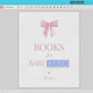Books for Baby Sign, Pink Bow Baby Shower, Books for Baby Shower Display, Girl Sprinkle, Editable Template Digital Download TEMPLETT