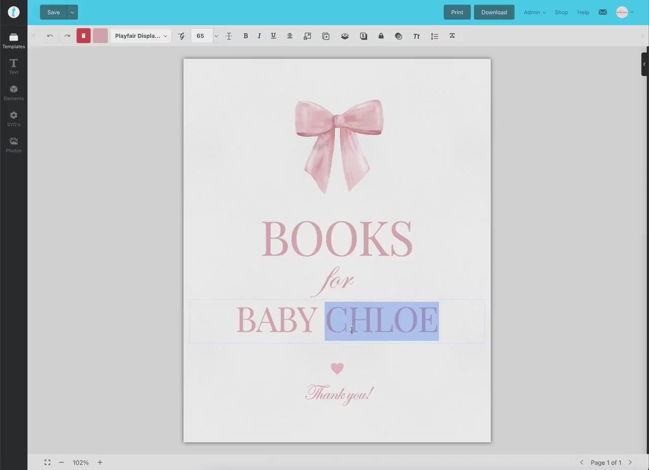 Books for Baby Sign, Pink Bow Baby Shower, Books for Baby Shower Display, Girl Sprinkle, Editable Template Digital Download TEMPLETT