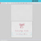 Thank You Card Pink Bow Editable Template . Baby Shower Sprinkle Gender Reveal Thank You . PRINTABLE Instant Digital Download TEMPLETT