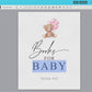 Books for Baby Printable Sign and Cards, Teddy Bear with Pink Balloons, Girl Baby Shower, Couples Shower, Can Bearly Wait, Template Download
