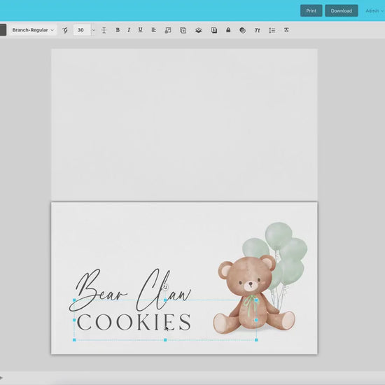 Bear Food Tent Place Card, Food Buffet Table Tent Card, Boy Girl Baby Shower Sprinkle, Green Balloons, PRINTABLE Editable Template TEMPLETT