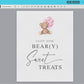 Enjoy Some Beary Sweet Treats Baby Shower Printable Sign, Girl Bear with Pink Balloons, Baby Shower, Sprinkle, Template Download Templett