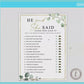 Baby Name Suggestions Printable Baby Shower Game . Sign + Card . Greenery Gold . PRINTABLE Editable Template Instant Download Templett G2-T
