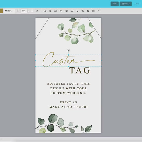 Greenery Wedding Favor Tags Editable Template . Bridal Shower Baby Shower Thank You Tags Personalized . PRINTABLE Templett Download G2-T
