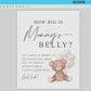 How Big is Mommys Belly Printable Sign + Cards, Teddy Bear with White Balloons, Boy Girl Baby, Can Bearly Wait, Template Download Templett