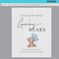 Guess How Many Gummy Bears Baby Shower Game, Teddy Bear Boy with Blue Balloons, Couples Shower, Baby Sprinkle, Template Download Templett