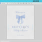 Bow Welcome Sign, Blue Bow Bridal Shower, Bachelorette Party, Birthday, Couples Shower, Printable Editable Template Download TEMPLETT