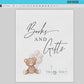 Books and Gifts Baby Shower Sign, Teddy Bear Beige Balloons, Girl Boy Baby Shower Sprinkle, We Can Bearly Wait, Template Download TEMPLETT