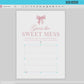 Guess the Sweet Mess Pink Bow Baby Shower Game, Guess the Chocolate Candy Bar Diaper, Girl Baby, Editable Template Digital Download TEMPLETT