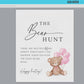 Baby Bear Hunt Baby Shower Game Sign, Teddy Bear with Pink Balloons, Girl Baby Shower, Baby Sprinkle,  We Can Bearly Wait, Template Download