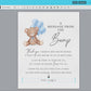 A Message from the Bump Baby Shower Sign, Bump Sign, Message From Baby, Bear Blue Balloons, Boy Baby Shower, PRINTABLE Template Download