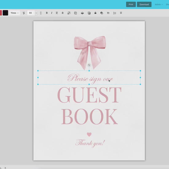 Guest Book Pink Bow Baby Shower Table Sign, Guestbook Girl Baby Sprinkle, First Birthday, Editable Template Digital Download TEMPLETT