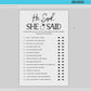 He Said She Said PRINTABLE Bridal Shower Game . Couples Shower Bachelorette Party . Kraft + Minimalist . Editable Template Download Templett