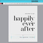 Wedding Welcome to Our Happily Ever After Sign . Minimalist Wedding Welcome Template . PRINTABLE Editable Poster . Instant Download Templett